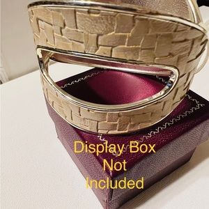 Unbranded 90’s Silver-tone Bracelet w Genuine Woven Leather. PGC.